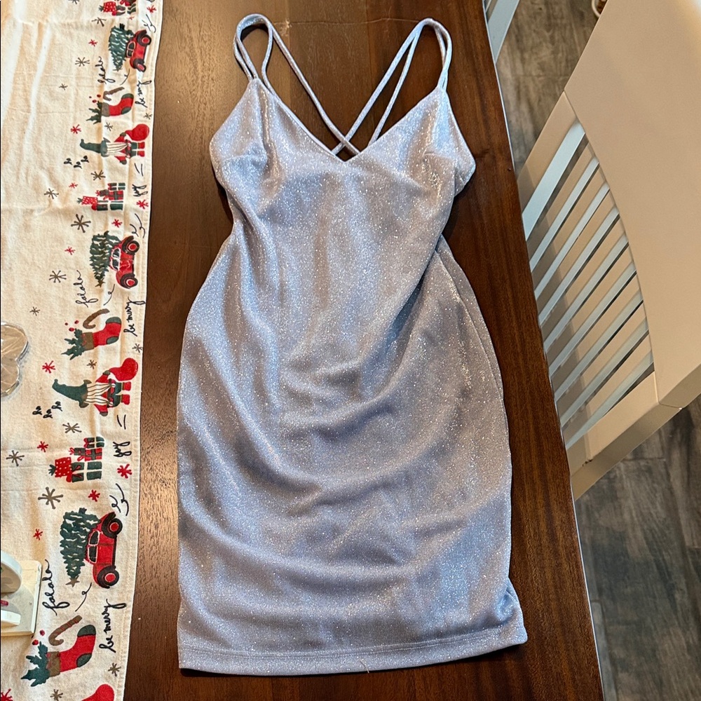 Windsor Sparkling Silver Mini Dress